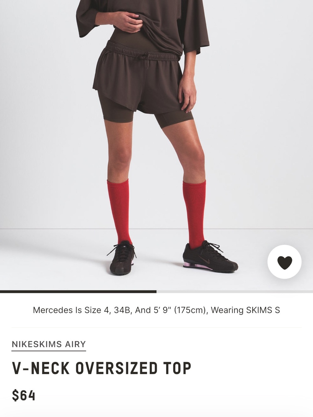 NIKESKIMS Airy Brown V-neck Oversized Top